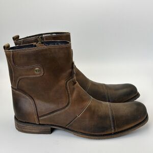 Bed Stu Burst Ankle Boots Mens Sz 11.5 Brown Leather Distressed Square Toe